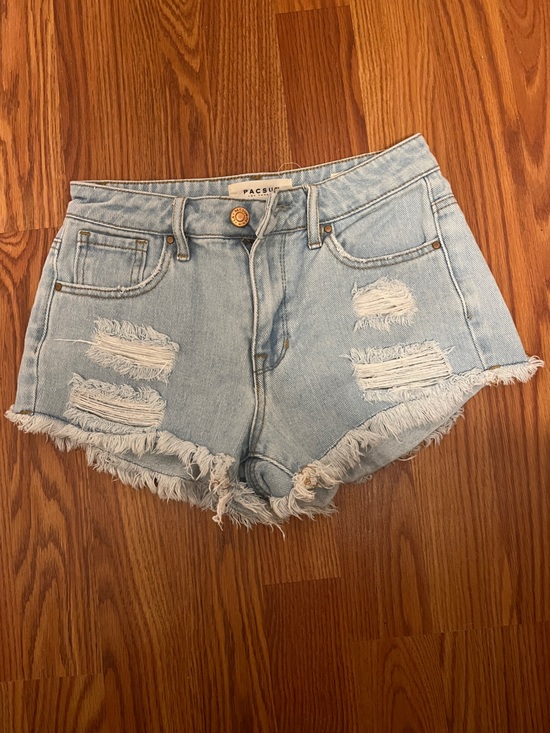 PacSun Pants - PacSun Light Blue Distressed Denim Shorts